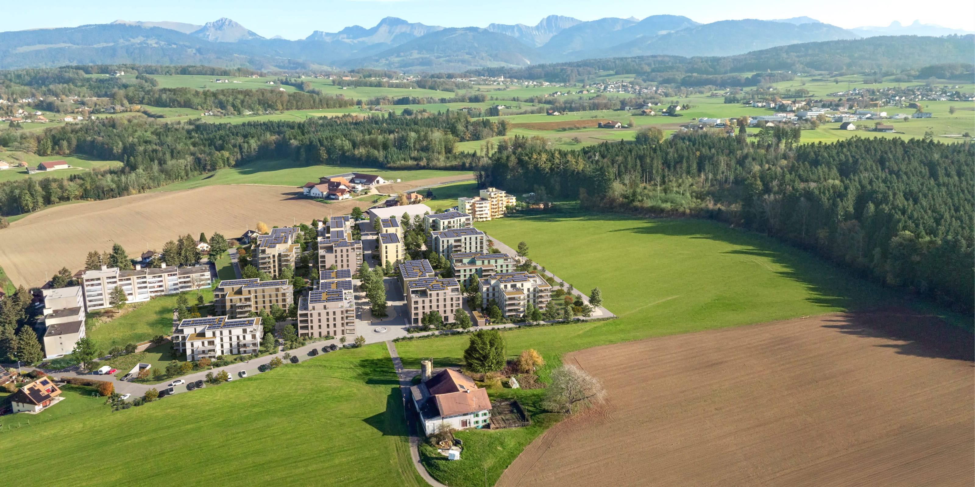 Image du logo et de l'ambiance du nouveau lieu de vie à Palézieux