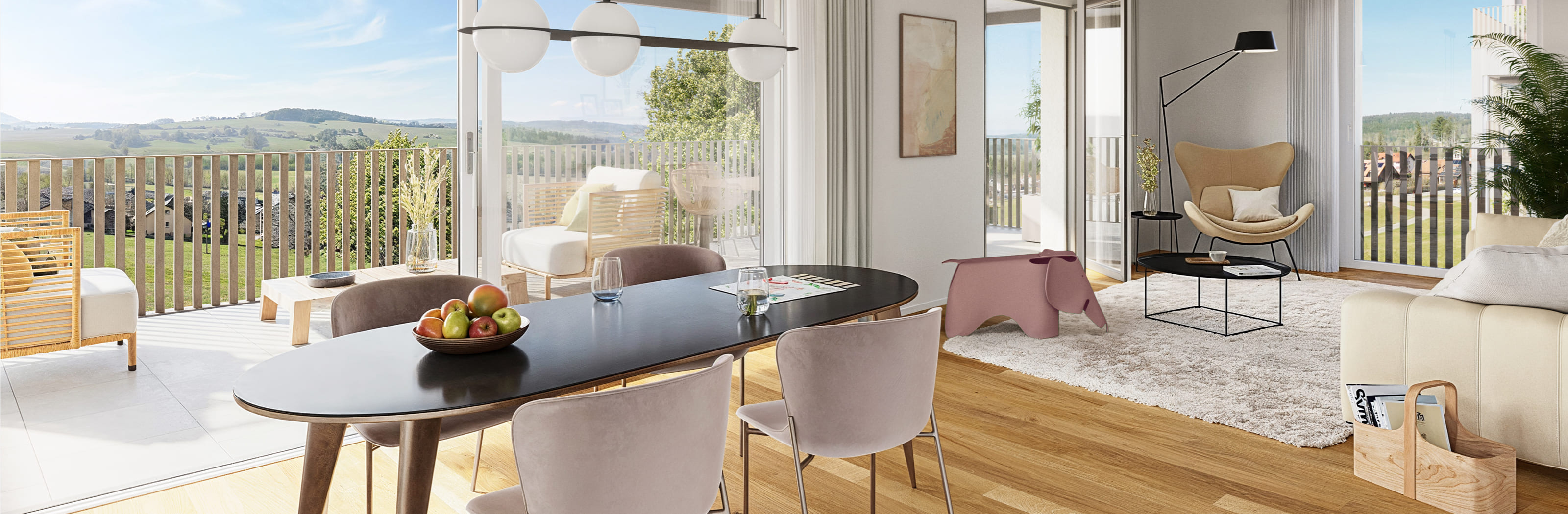 Image du logo et de l'ambiance du nouveau lieu de vie à Palézieux