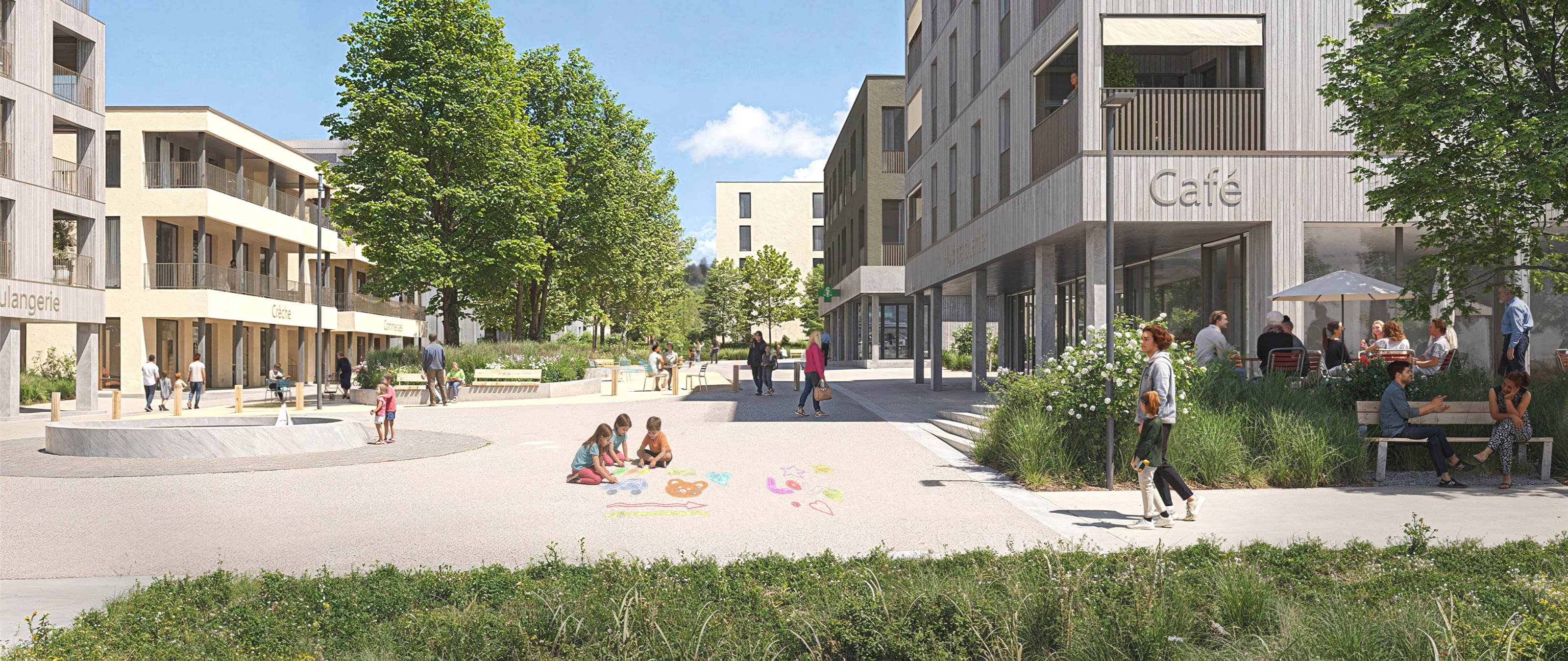 Image du logo et de l'ambiance du nouveau lieu de vie à Palézieux